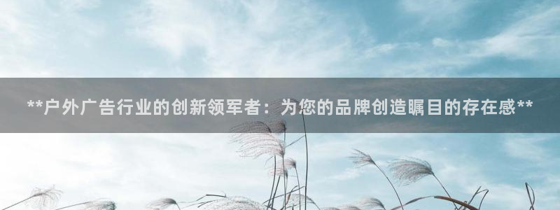 杏宇平台注册登录：**户外广告行业的创新领军者：为您的品牌创造瞩目的存在感**