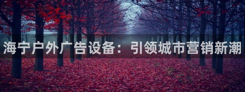 杏宇官方平台官网入口：海宁户外广告设备：引领城市营销新潮