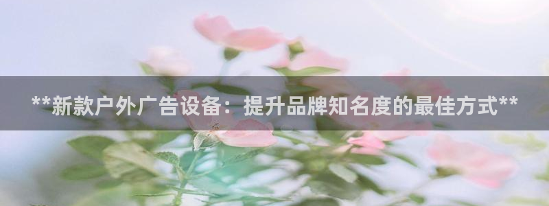 杏宇平台怎么样知乎：**新款户外广告设备：提升品牌知名度的最佳方式**