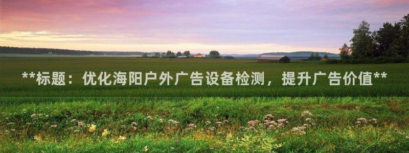 杏宇平台开户：**标题：优化海阳户外广告设备检测，提升广告价值**