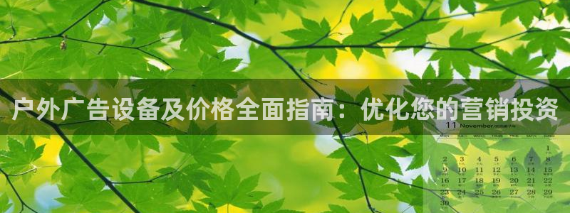 杏宇平台代理多少钱一次：户外广告设备及价格全面指南：优化您的营销投资