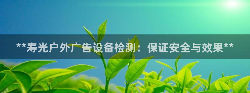 杏宇平台登录步骤：**寿光户外广告设备检测：保证安全与效果**