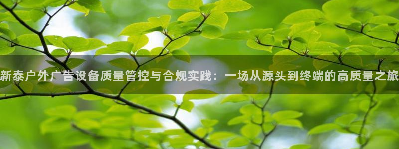 杏宇平台代理怎么样赚钱：新泰户外广告设备质量管控与合规实践：一场从源头到终端的高质量之旅