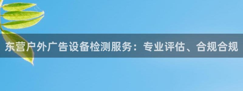 杏宇平台注册地址在哪里：东营户外广告设备检测服务：专业评估、合规合规