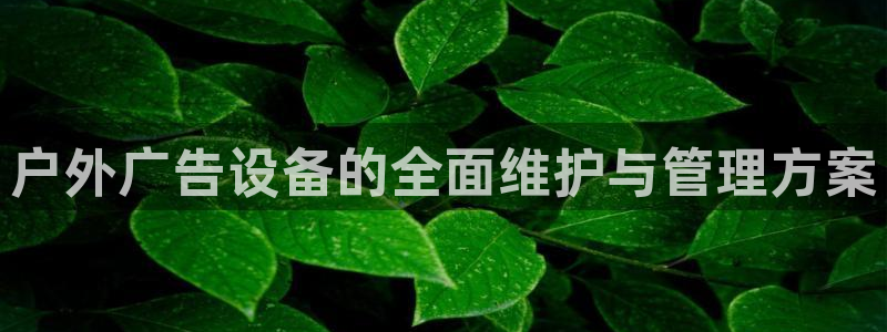 杏宇平台官网注册：户外广告设备的全面维护与管理方案